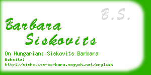 barbara siskovits business card